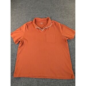 UNTUCKit‎ Mens Orange Cotton Short Sleeve Johnny Collar Polo Shirt Large #2414